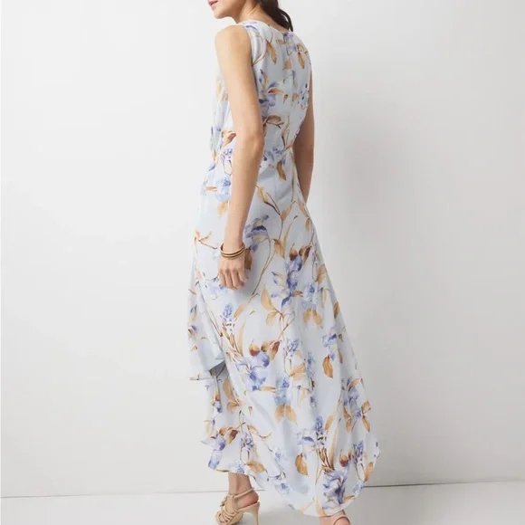 NEW WHBM Cowl Neck Ruched Midi Dress - Picture 12 of 13